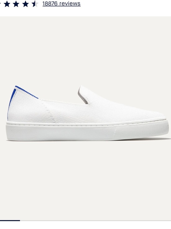 Rothy's Shoes - Rothy's White Slip-On Sneaker with Blue Heel Trim Sz 11.5